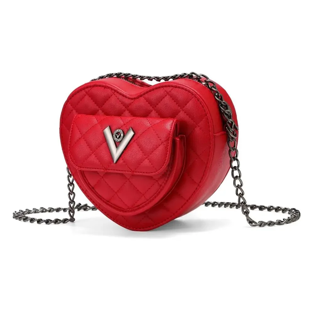 Valentino Orlandi Heart Crossbody MSRP $139 NWT Red Quilted Vegan Leather